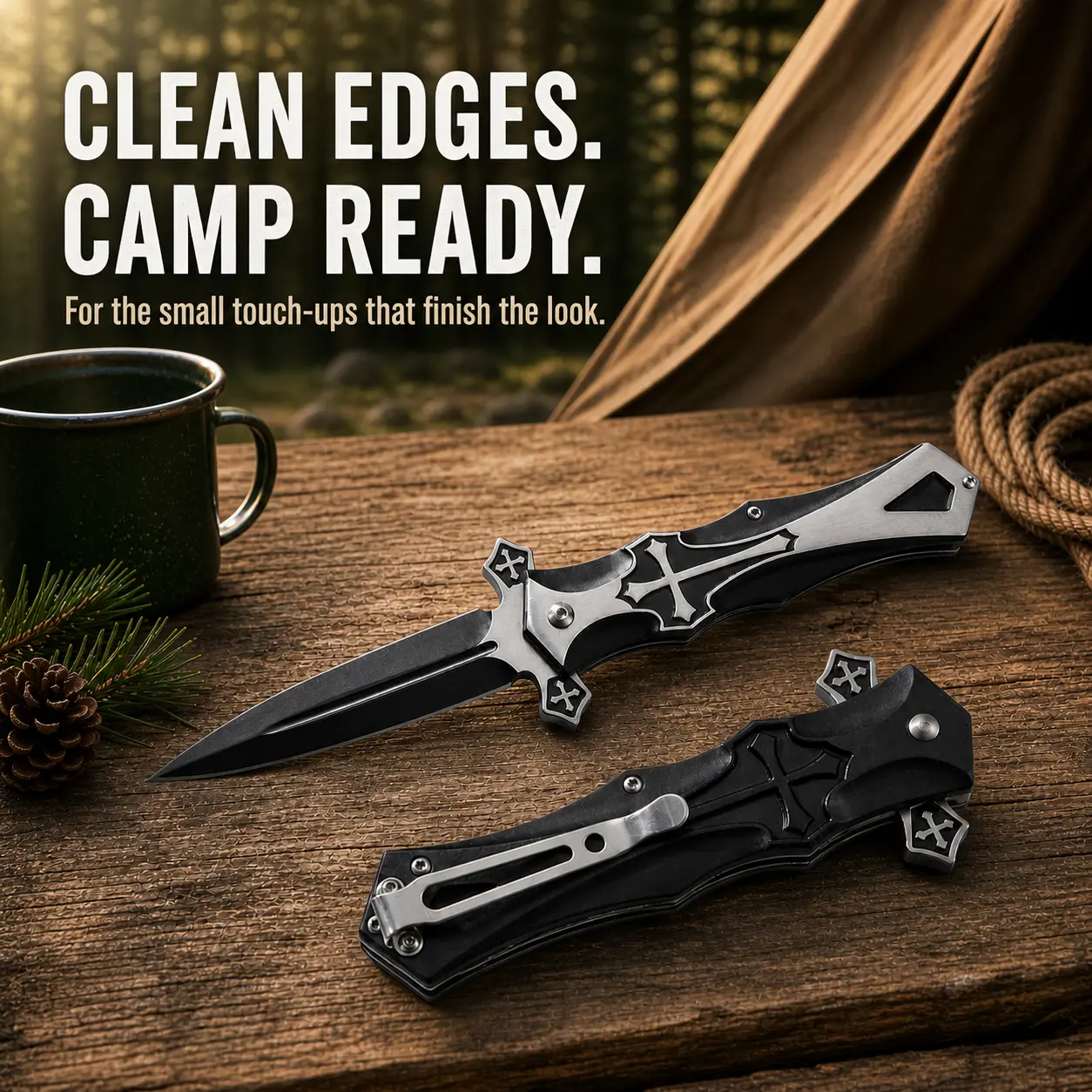 Compact 4.5 in Thumb-Deploy Folding Knife - Clean Edges for Camping Small Touch-Ups, Precision Cutting