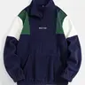 Color Block Fleece Pullover with Embroidered Letters, Men's Half Zip Design Warm Sweatshirt for Casual & Outdoor Sports, Stylish Streetwear for Daily Wear