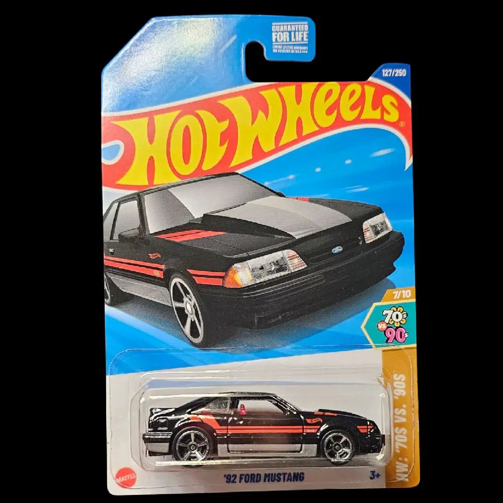 Hot Wheels 2025 '70S VS. '90S Black '92 Ford Mustang 3/4" Scale Collectible Vehicle