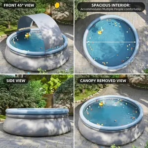 Premium Shade Inflatable Swimming Pool; Top Choice For Outdoor Pools For Adults; Courtyard Pool; Both Sizes Are For Large Space Enjoyment; Double-ring Design Is Anti-collapse And More Durable; Multi-scenario Use, Inflatable Swimming Pool For Multiple