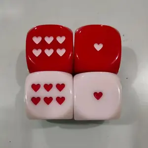 6/12 PCS large 2.5 cm / 0.98-inch heart-shaped dice, perfect game props, Valentine's Day gifts