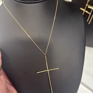 Necklace Cruz 10k Size 16 y 18 Elegante Cadena de Oro con Cruz Suave y Duradera para Tu Estilo