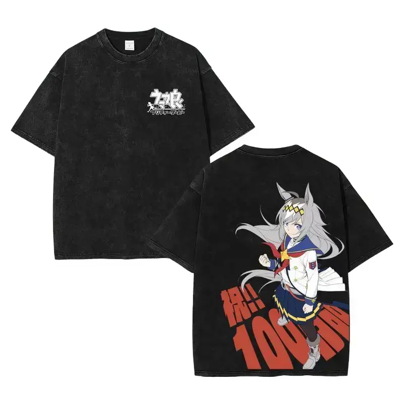Retro Limited Oguri Cap - Uma Musume Pretty Derby 3.0 Oversized Y2K Vintage Acid Tee Anime Graphic Hot Premium Tee for fans Cotton Short-sleeve soft Casual T-Shirt Heavyw