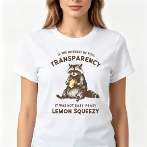 "It Was Not Easy Peasy Lemon Squeezy" Raccoon Tee |   All-Season Breathable Trashy Unisex Top