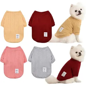 4 Pack  Knitted Sweater  Clothes for Small Medium Dogs, Warm Soft Puppy Kitten  Sweaters for Boy Girl Pet in Winter, Pet  Clothes Outfits Cold Weather Pullover for Chihuahua (M)