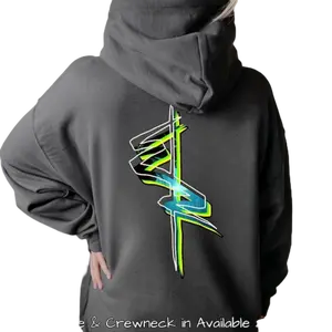 ER Words Logo Ghosting Design City View Filling Color Minimalist Backside Hoodie/Sweatshirt/T-shirt Crewneck, Cyberpunk Hoodie Tops Cotton Womenswear