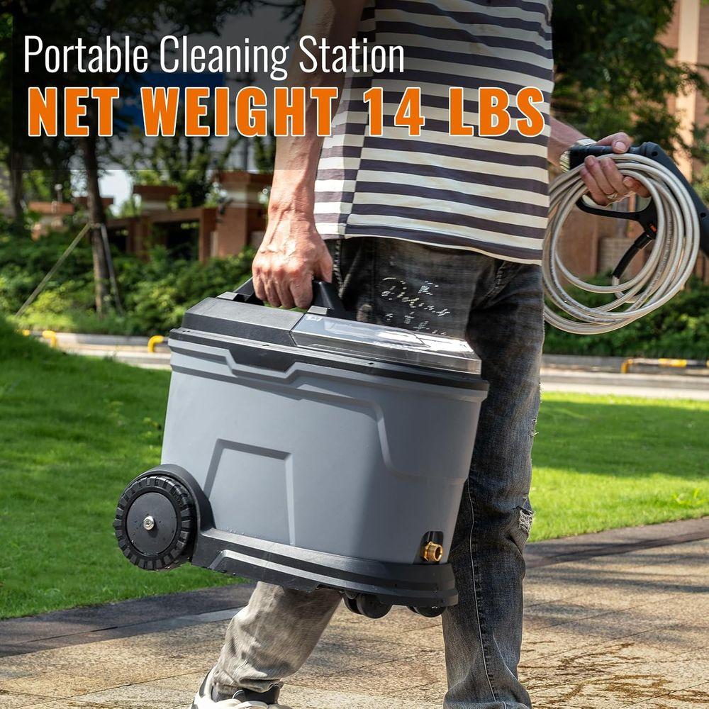 cPX4000 Portable Cordless Pressure Washer with 4.5 Gallon Tank & 4 Wheels, 4.0Ah Battery Powered Pressure Washer, Max 725 PSI fo