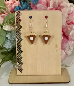 3D Printed Pumpkin Pie Slice Earrings
