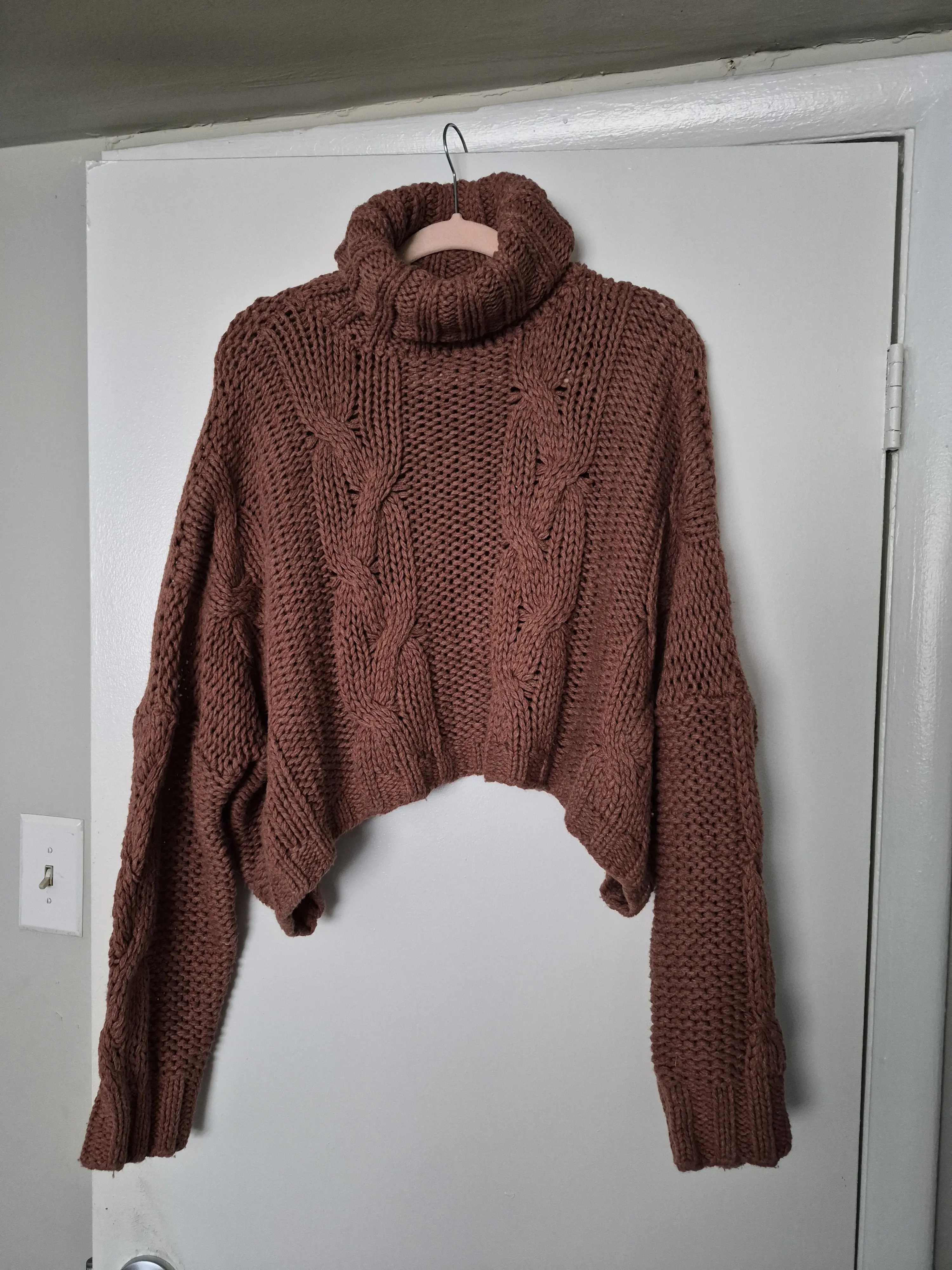 Forever 21 Boho Cable Knit Turtleneck Sweater in Rich Brown for Women
