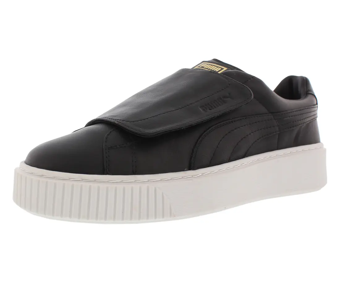 Puma Women's Basket Platform Strap Shoes, Solid White Fashion Sneaker with Chunky Sole, Closed Toe Casual Trainer, Sports Shoes, Footwear, Classic Women's Sneaker, Lightweight Women's Sneaker
