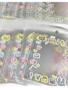 50 Kpop Photo Card Storage Boxes, Transparent Plastic Case with Colorful Letters, Durable Lightweight Design, Ideal for Fans & Collectors