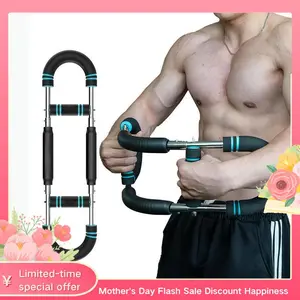 Homhut Power Twister Bar Arm Trainer, Adjustable Resistance Chest and Arm Muscle Builder, Detachable Portable Home Gym Equipment for Men's Fitness