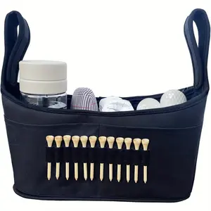 1pc Golf Push Cart Organizer with Multiple Compartments - Heavy-Duty Golf Bag Attachment, Secure Zipper Closure, Spacious Interior, Golf Cart Accessories, Multiple Pocket Design