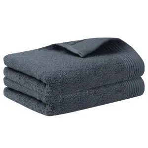 REGALWOVEN Cotton Striped Pattern 2 Pack Hand Towels, Highly Absorbent Decorative Towels for Bathroom 14" x 30"
