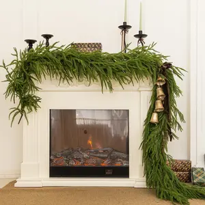 Christmas Garland ,Realistic Touch Artificial Norfolk Pine Garland-9FT