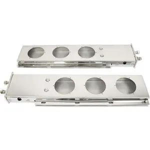 Stainless Steel Chrome Mud Flap Hanger with Light Cutouts Spring Loaded 2 1/2 Pattern Replacement for Semi Trucks