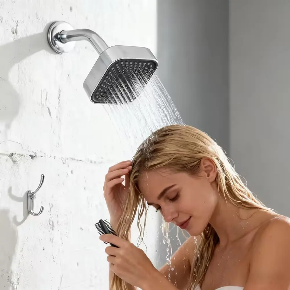 High Pressure Shower Head, Powerful Deluxe Bathroom Showerhead, Strong Spray Stream, Small Nozzles, Universal Fit, Wall Mounted