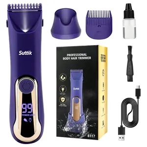 Cordless Body Trimmer for Men and Women with Charging Base Hair Trimmer for Men Ceramic Blade Rechargeable Safety Body Clippers