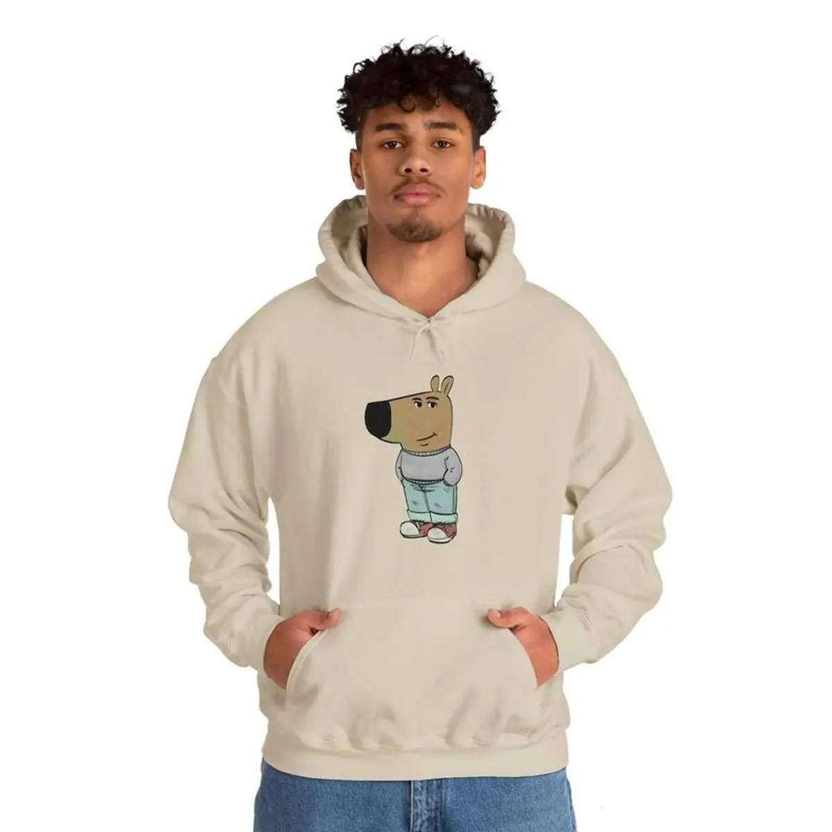 Chill Guy Hoodie, Funny Dog Cartoon Sweatshirt, Joke Meme Chill Vibes Shirt, Unisex Womenswear Menswear, Unisex Sweater Pullover Tee