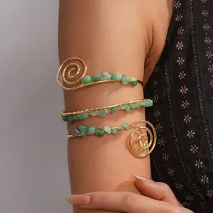 A fashionable personalized round mosquito coil natural stone multi-layer bracelet