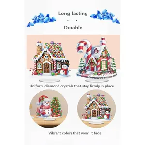 5D Diamond Painting DIY Kit |   Christmas Puppy & Gingerbread House Wooden Ornaments |   Arts and Crafts for Adults & Teens |   Desktop Decor Gift |   For Ages 13+