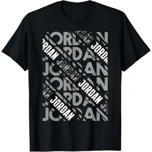 Black T Shirt Featuring Unique Jordan Graphic Design Black T Shirt Featuring Unique Jordan Graphic Design
