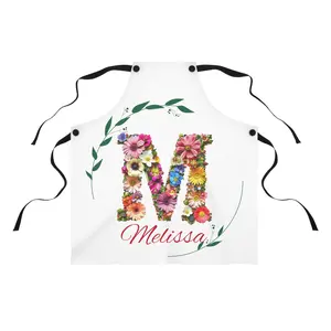 Personalized Floral Initial Monogram Apron