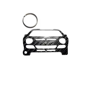 Carbon Fiber keychain for Lamborghini Miura (1966-1973) Inspired Keychain Lanyard  front view Glossy Twill