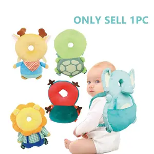 Baby Crawling and Walking Safety Backpack Head Pad with Animal Prints, Unisex Loose-Fit Design for 18-Month Babies