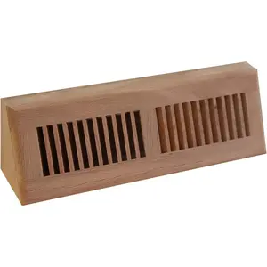 Red Oak Baseboard Diffuser Wood Vent Register,15 L X 3 1/2 W X 4 1/2 H Inch