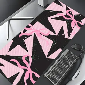 Star & Bow Pattern Mouse Pad, Rectangle Gaming Mouse Pad, Non-slip Rubber Pad, Decorative Mouse Mat for Home Office, Non Slip Mousepad, Desk Accessories