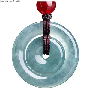 Jadeite "Peace Buckle" (Ping'an Kou) — Two-Piece Interlocking Jade Pendant | Unisex Jade Amulet