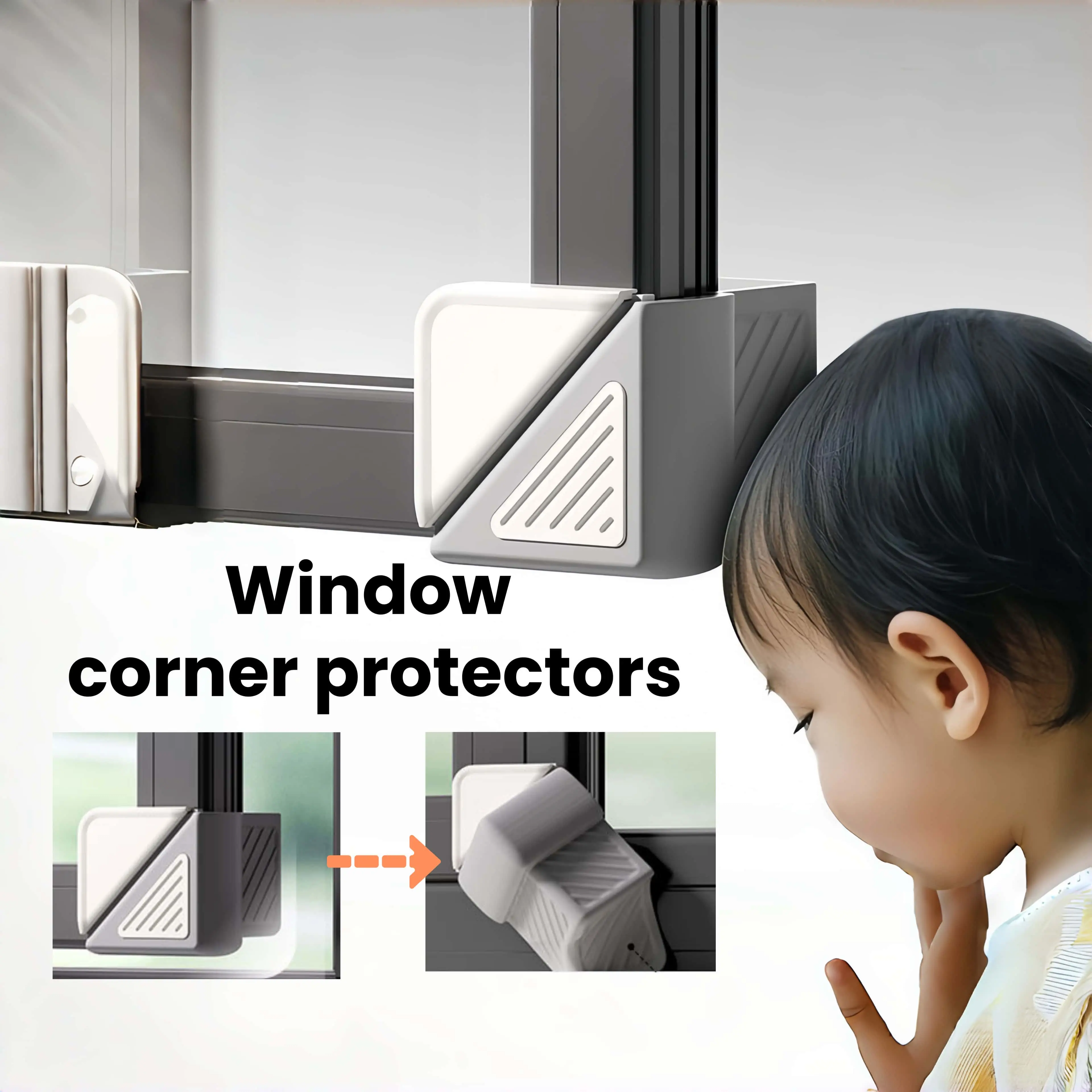Automatic Window Protector - Easy Installation, No Removal Needed, Secure Closure, Ideal for Home Safety-Clear Furniture Table Corner Safety Cushion,Proof Bumper for Covering Sharp Furniture Edges-MM