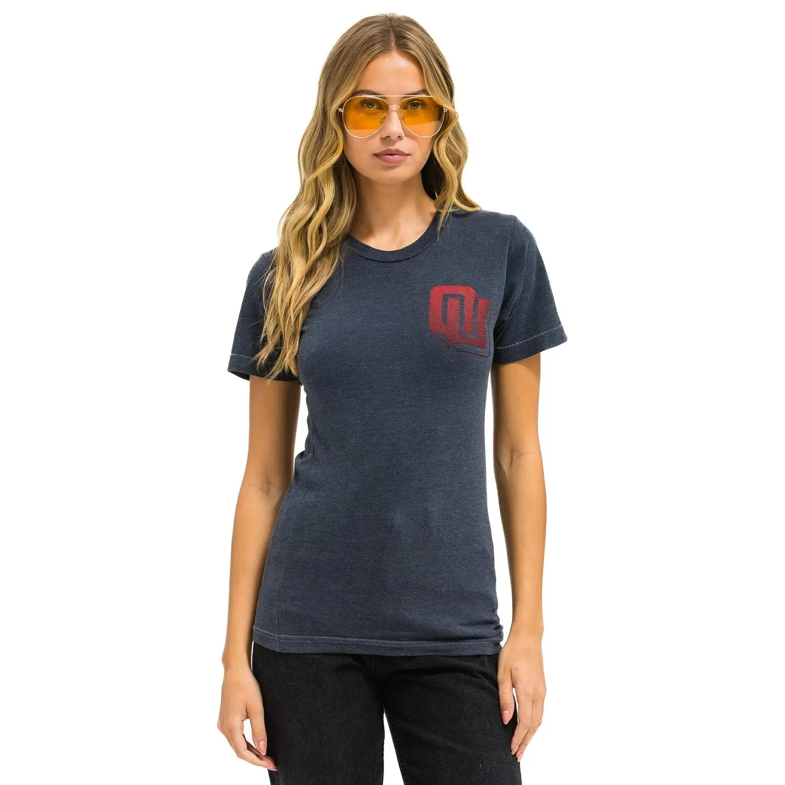 UNIVERSITY OF OKLAHOMA BOLT CREW TEE SHIRT - CHARCOAL