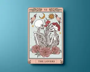 Tarot inspired vinyl Sticker Cover tarot card game wallet card skin skeleton art lovers