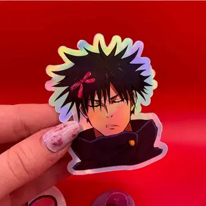 Megumi Hair Bow Sticker - Waterproof Design Featuring Character in Pink Bow, Ideal for Personalization and Decor