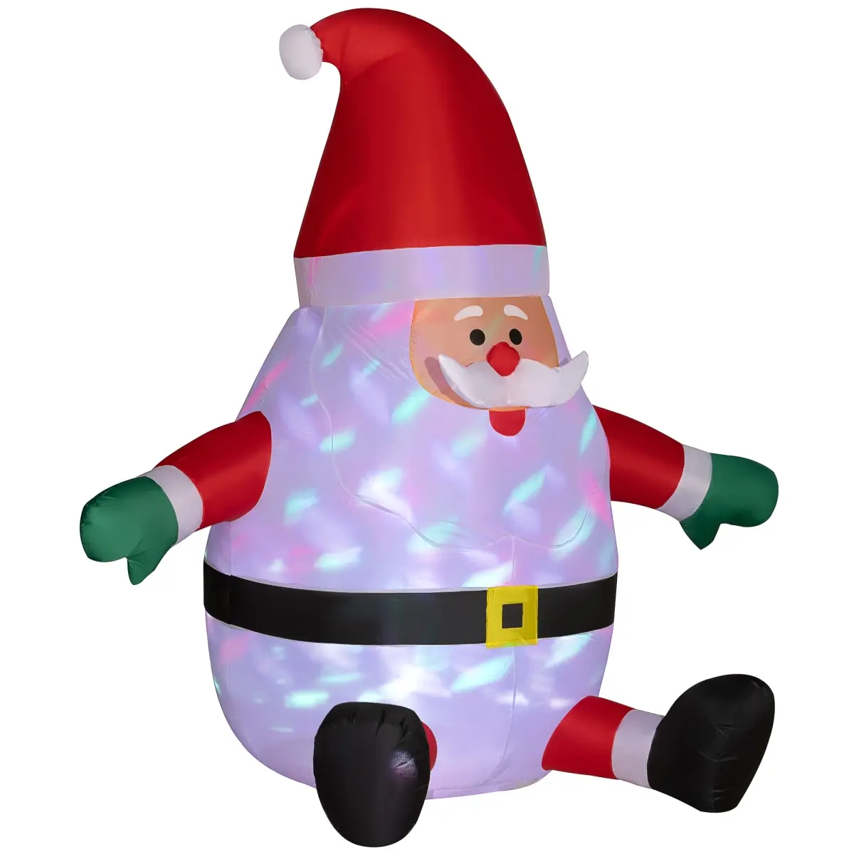 212 Main 844-933V80RD Outsunny 6 ft. Inflatable Santas, Blow-Up Christmas Decor with Rotating Magic Ball Light, Claus for Outdoor Yard, Garden Party