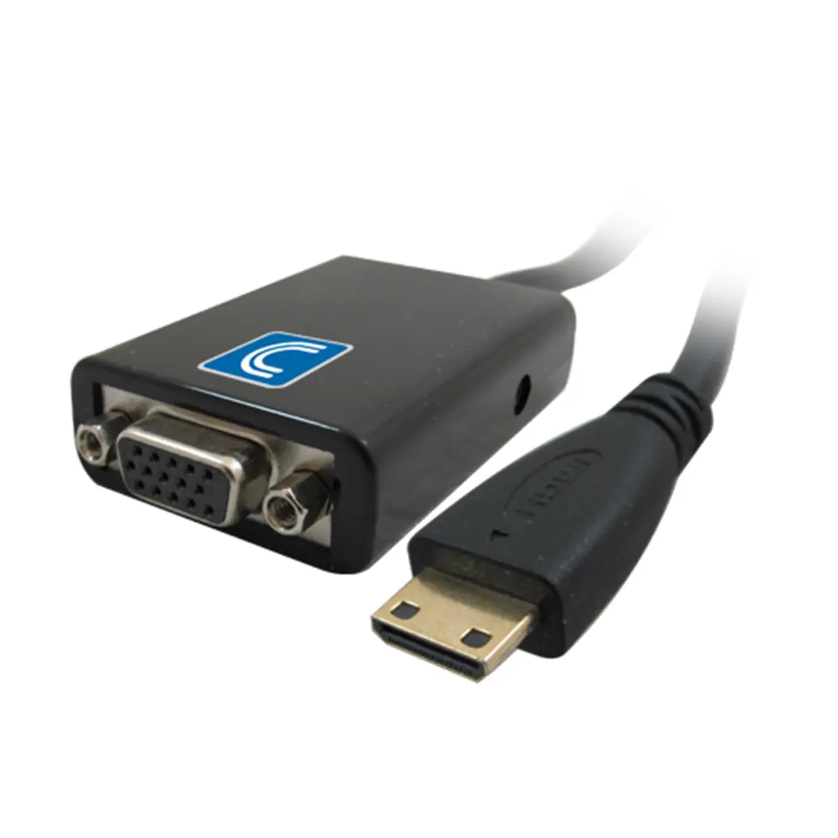 212 MAIN Portable HDMI C Male to VGA Female Audio Converter with Receiver, TV Adapter, Plug-and-Play Accessory for Sports, Outdoor Cycling