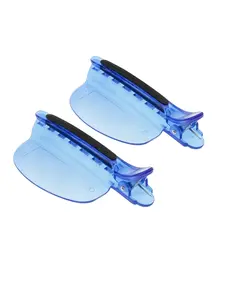 2-Pack Professional Blue Hair Parting Clips, Durable Hairstyling Tools, Ideal for Lace Wigs, Salon Daily Use, All-Season Accessories