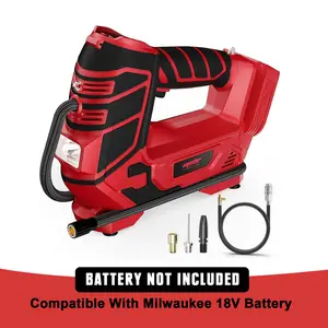 Mellif Cordless Portable Air Compressor Compatible with Milwaukee 18V Battery (Tool Only), 120 PSI Oil Free Compressor for Pneumatic Brad Nailer Stapler, 160PSI Digital Tire Inflator for Pickup, Tire