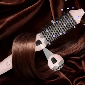 Thermal Brush For Blowout Look, 1.5 Inch Heated Round Brush,00 million negative ions, no hairknots,Smooth out the frizz,Curling Iron Brush With 10 Temperature Control, Hot Brush Styler Thermal Round Brush For Travel,Home, School,Not A Blowdryer