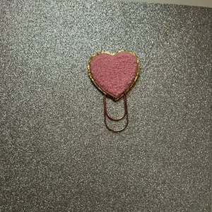 Pink Heart Paperclip Bookmark with Gold Trim - Soft Felt Planner & Journal Accessory for Teachers Students & Stationery Lovers