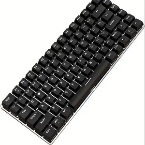 New 60% Mechanical Gaming Keyboard, Hot Swappable Compact 82 Keys Wired Mechanical Keyboard with White LED Backlit, Detachable Type-C Cable, Ergonomic Design, for Windows PC Gamers (Blue Switch, Black