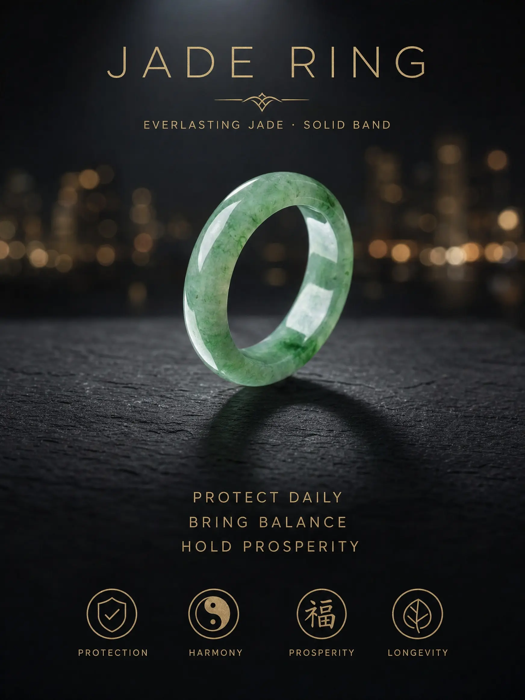Natural Burmese Jadeite Ring - Icy Mint Minimalist Solid Carved Band, Unisex Adults Single-Piece Daily Wear Jewelry, Unique Each with Balance & Protection, Enduring Strength, Sizes 7/8