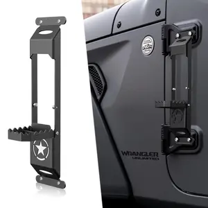 【Yzona】Hinge Step Foldable Foot Pedal with Bottle Opener Compatible with 2007-2025 Jeep Wrangler JK JL JKU JLU & Gladiator JT 2/4 Doors, Foot Step Accessories Star Sign Door(1 or 2 PCS)