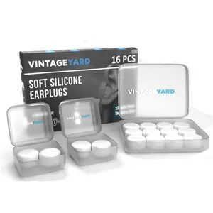 Ear Plugs for Sleeping, Swimming- Soft Noise Cancelling Silicone Gel Wax Earplugs for Sleep and Swimmers, Ear Protection with Sound Blocking Level of 32 Db (Blue, 16 Count (Pack of 1))