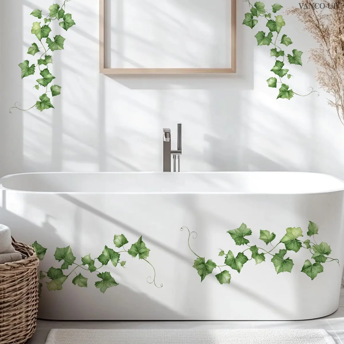 Spring Simple Minimalist Vine Leaf Wall Stickers, Wall Decal, 30x60cm Self-Adhesive Decorative Interior Stickers Home Decor, Living Room Corridor Bedroom Background Decoration