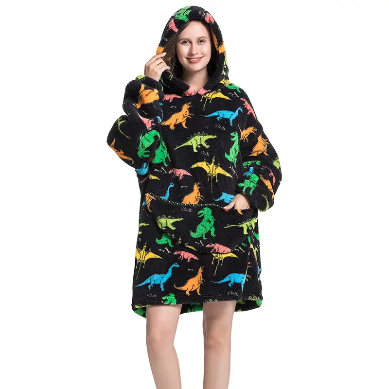 Multi colored dinosaur warm clothing
