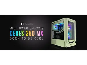 Thermaltake Ceres 350 MX Matcha Green Mid Tower ATX Case; 3 Pre-installed ARGB Fans; Dual Front Panels; Hidden-Connector Motherboard Compatible; CA-1Z3-00MEWN-00