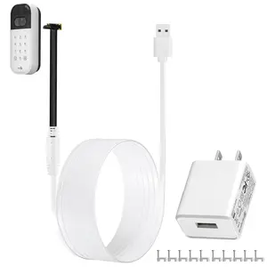 Hardware tools 10ft/3m Power Cable and Adapter for myQ Smart Garage Door Video Keypad, Weatherproof Outdoor Flat Charging Cable Continuously Charging Your Video Keypad, Includes White Mounting Nails